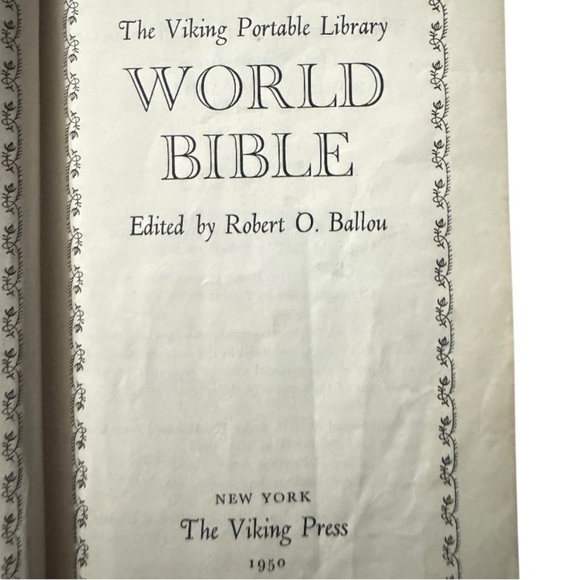 Viking Portable Library World Bible Robert Ballou Vintage Cloth Hardcover Book - Picture 9 of 12
